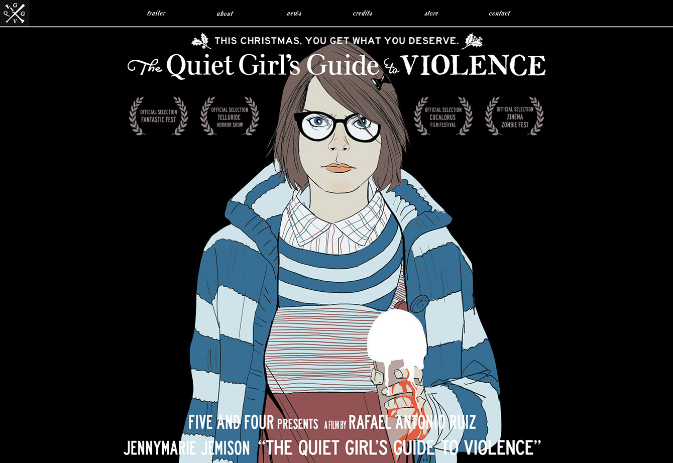 Homepage of the film website The Quiet Girl's Guide to Violence